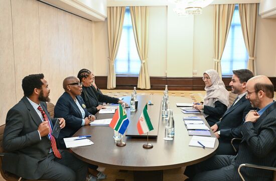 12th BRICS Science, Technology and Innovation Ministerial Meeting. Second left: Nomalungelo Gina, Deputy Minister of Science, Technology and Innovation of South Africa. Second right: Sajjad Ahadzadeh, President of the Center for Progress and Development of Iran. Location: Russia, Moscow. Author: Alexey Maishev. 12th BRICS Science, Technology and Innovation Ministerial Meeting