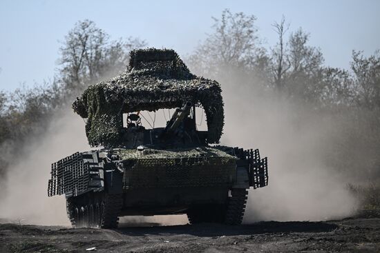 Russia Ukraine Military Operation BMP Crews Training