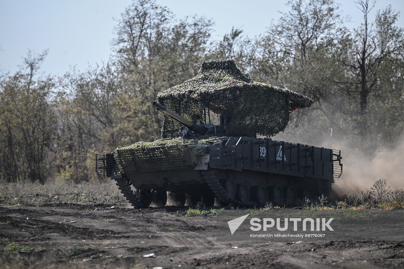 Russia Ukraine Military Operation BMP Crews Training