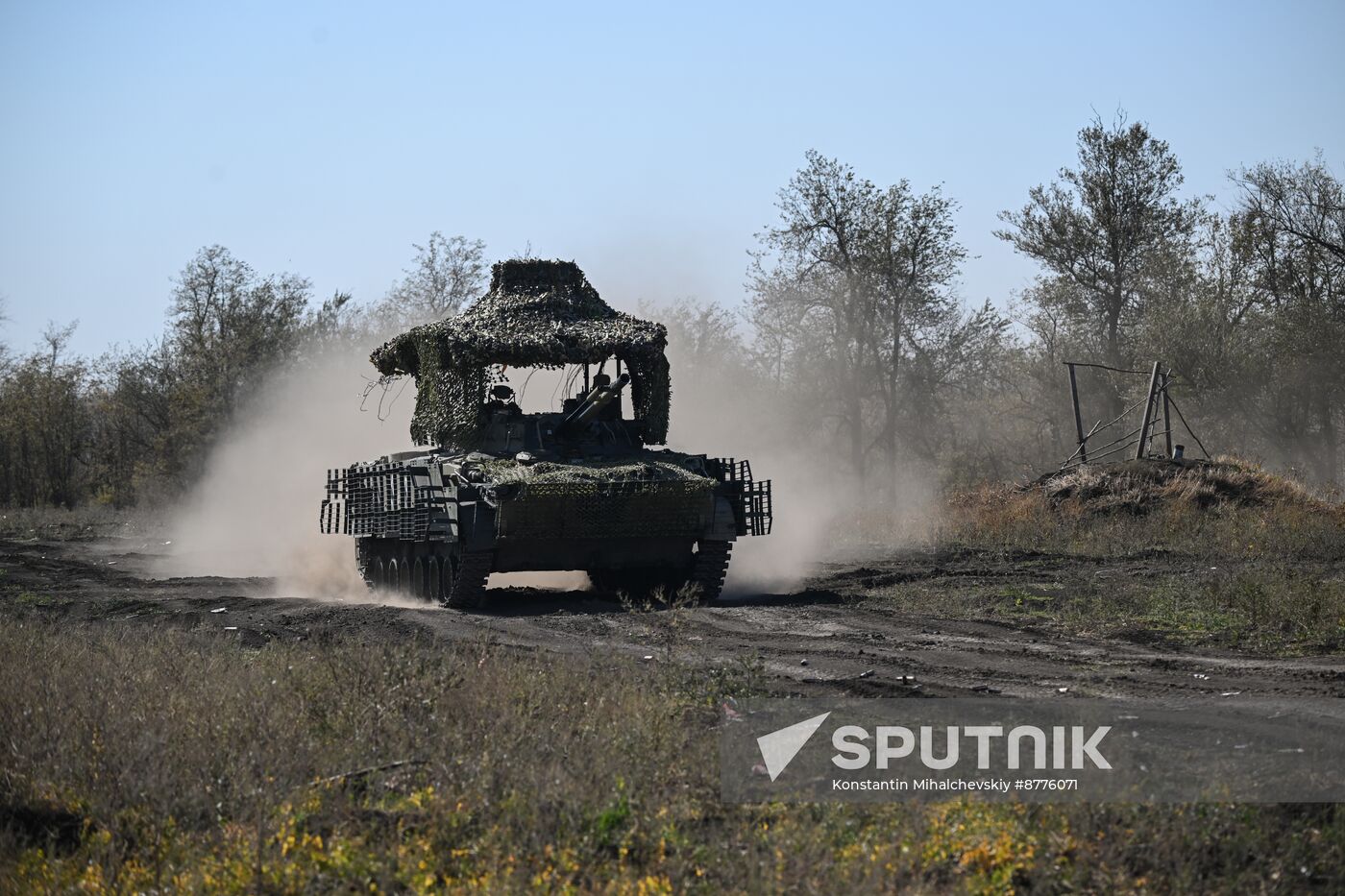 Russia Ukraine Military Operation BMP Crews Training