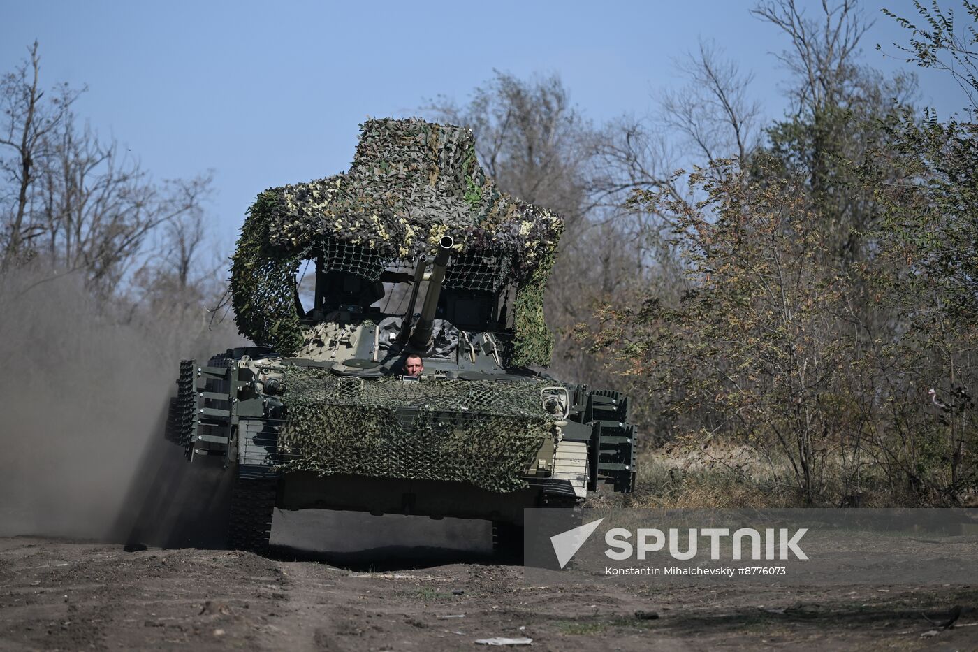 Russia Ukraine Military Operation BMP Crews Training