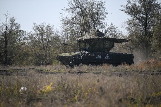 Russia Ukraine Military Operation BMP Crews Training