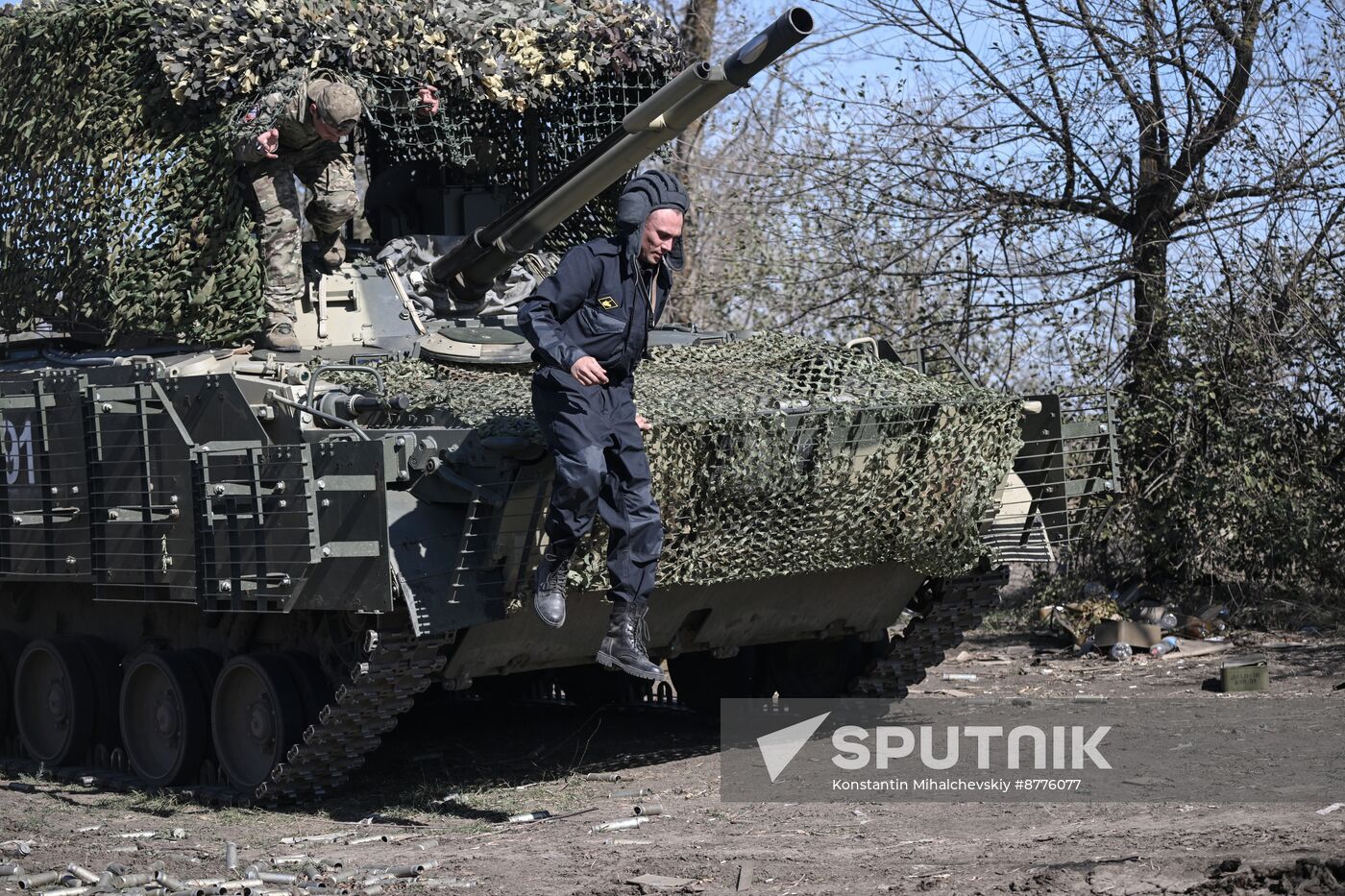 Russia Ukraine Military Operation BMP Crews Training