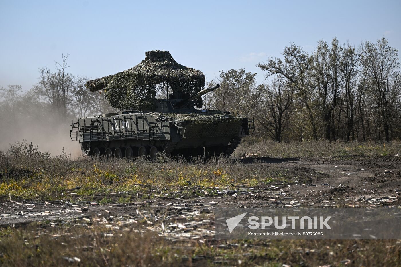 Russia Ukraine Military Operation BMP Crews Training