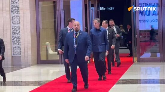 US Secretary of State Antony Blinken arrives at EAS Summit gala dinner in Laos