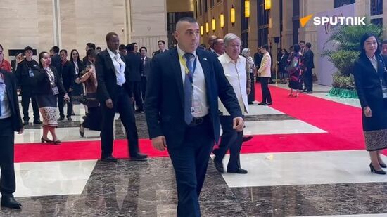 UN Secretary-General Antonio Guterres arrives at EAS Summit gala dinner in Laos
