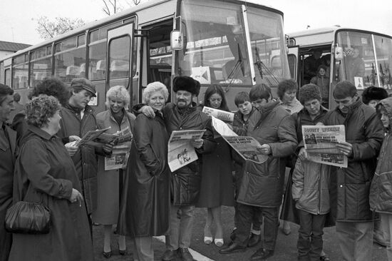 Protesting British miners visit Moscow