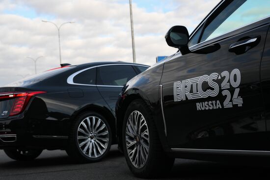 Preparations for the 16th BRICS Summit in Kazan. Vehicles with the summit logo outside the Kazan Airport. The 16th BRICS Summit will be held in Kazan on October 22-24. Location: Russia, Republic of Tatarstan, Kazan. Author: Alexandr Kryazhev. Preparations for 16th BRICS Summit in Kazan
