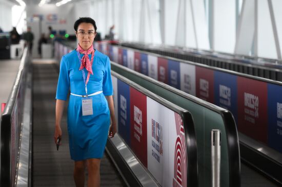 Preparations for the 16th BRICS Summit in Kazan. A summit participant at Kazan Expo. The 16th BRICS Summit will be held in Kazan on October 22-24. Location: Russia, Republic of Tatarstan, Kazan. Author: Alexandr Kryazhev. Preparations for 16th BRICS Summit in Kazan