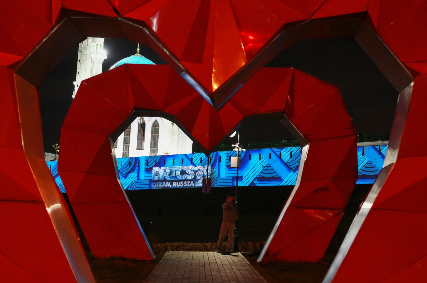 16th BRICS Summit. Kazan Kremlin light mapping show rehearsal