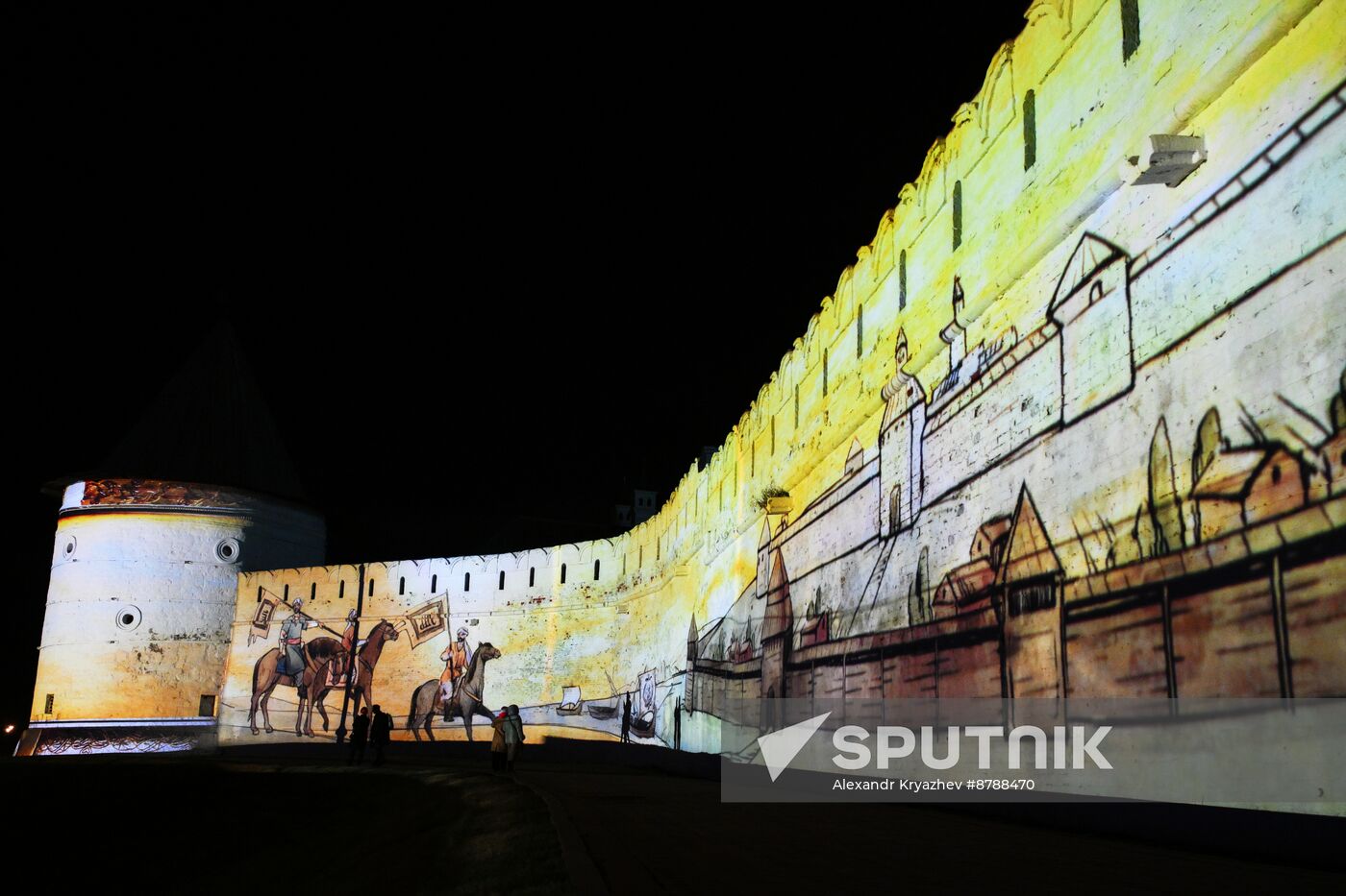 16th BRICS Summit. Kazan Kremlin light mapping show rehearsal