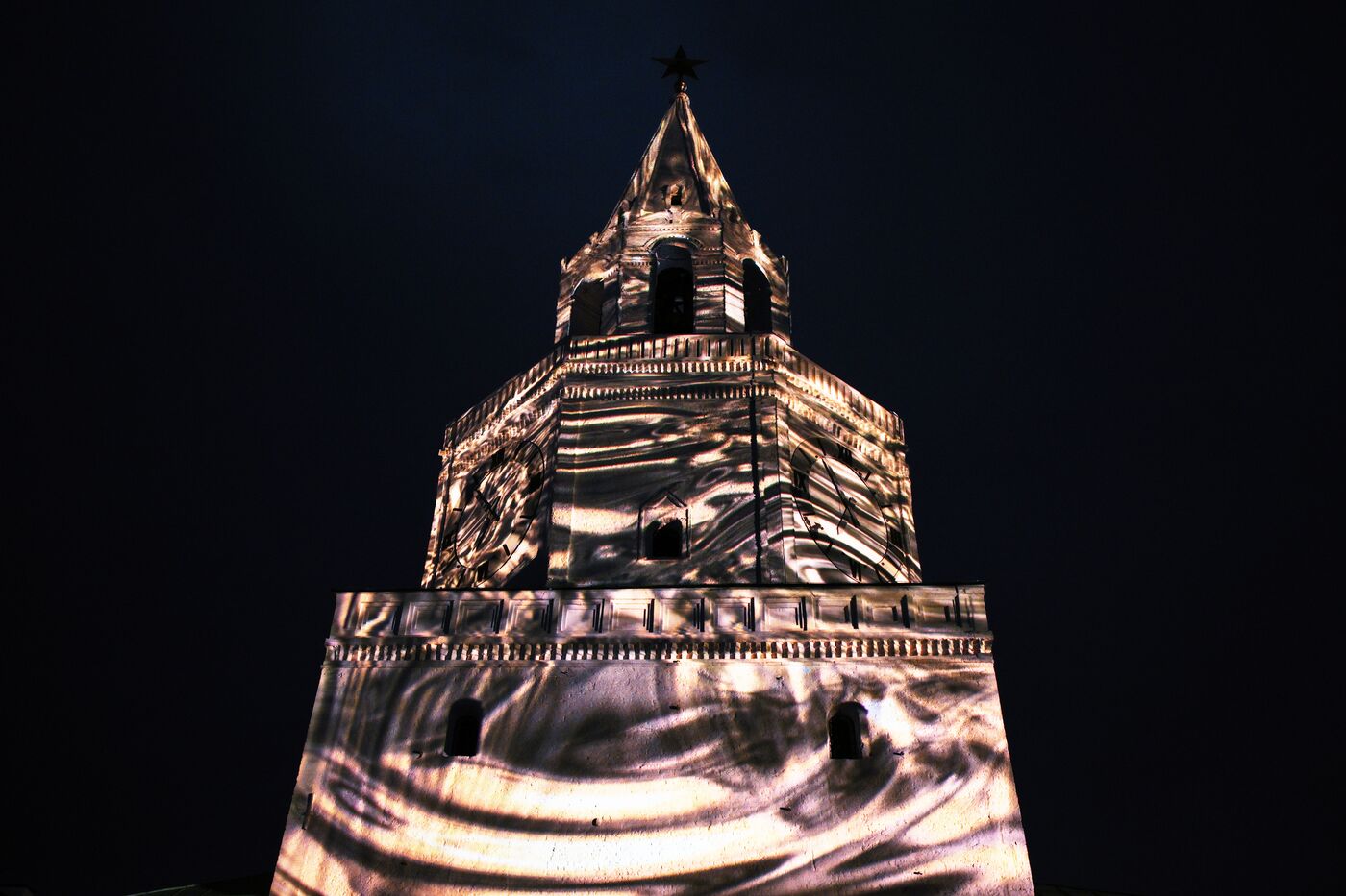 16th BRICS Summit. Kazan Kremlin light mapping show rehearsal