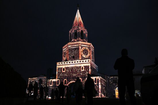 16th BRICS Summit. Kazan Kremlin light mapping show rehearsal