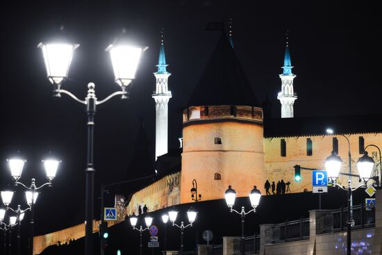 16th BRICS Summit. Kazan Kremlin light mapping show rehearsal