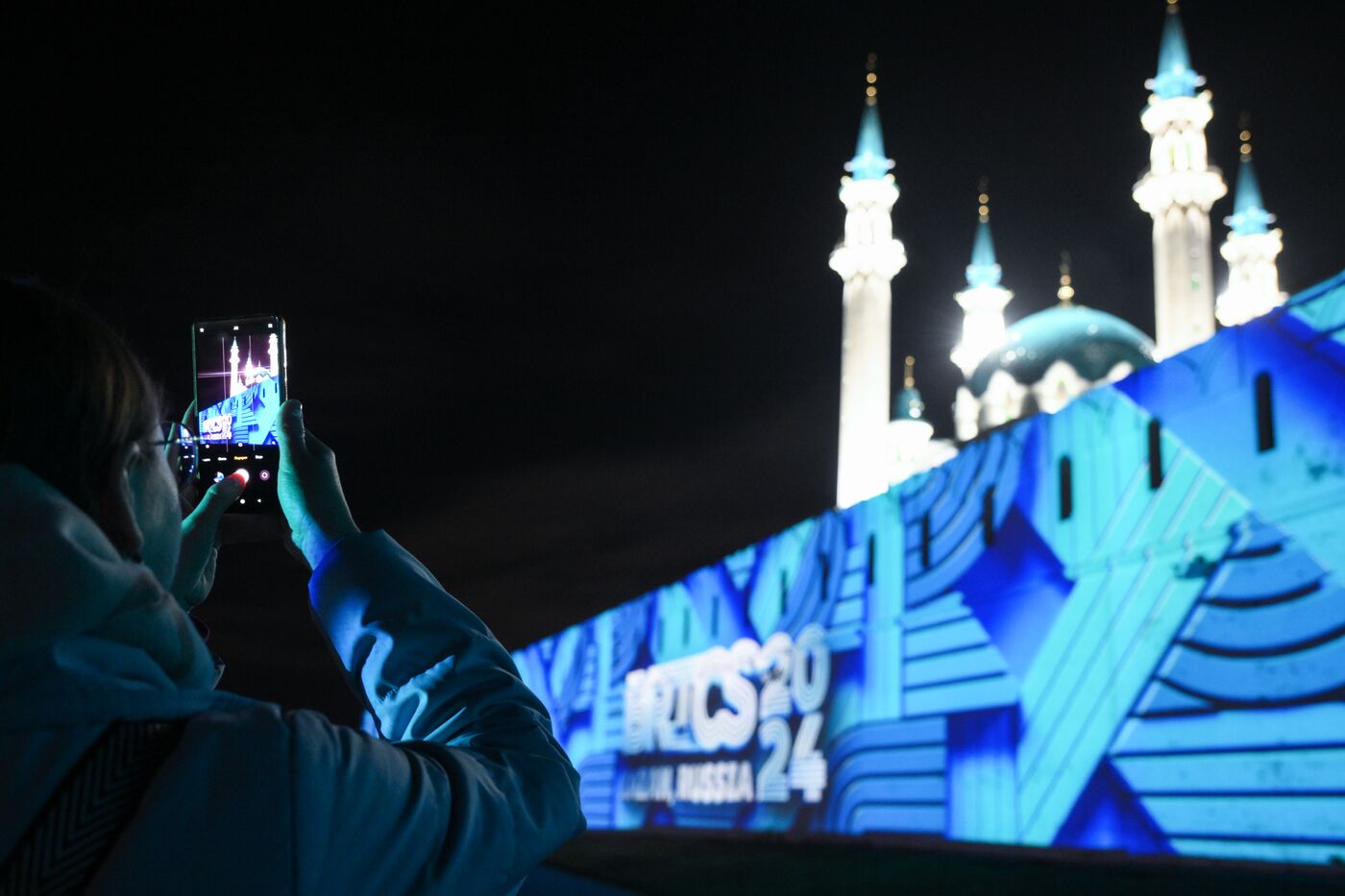 16th BRICS Summit. Kazan Kremlin light mapping show rehearsal