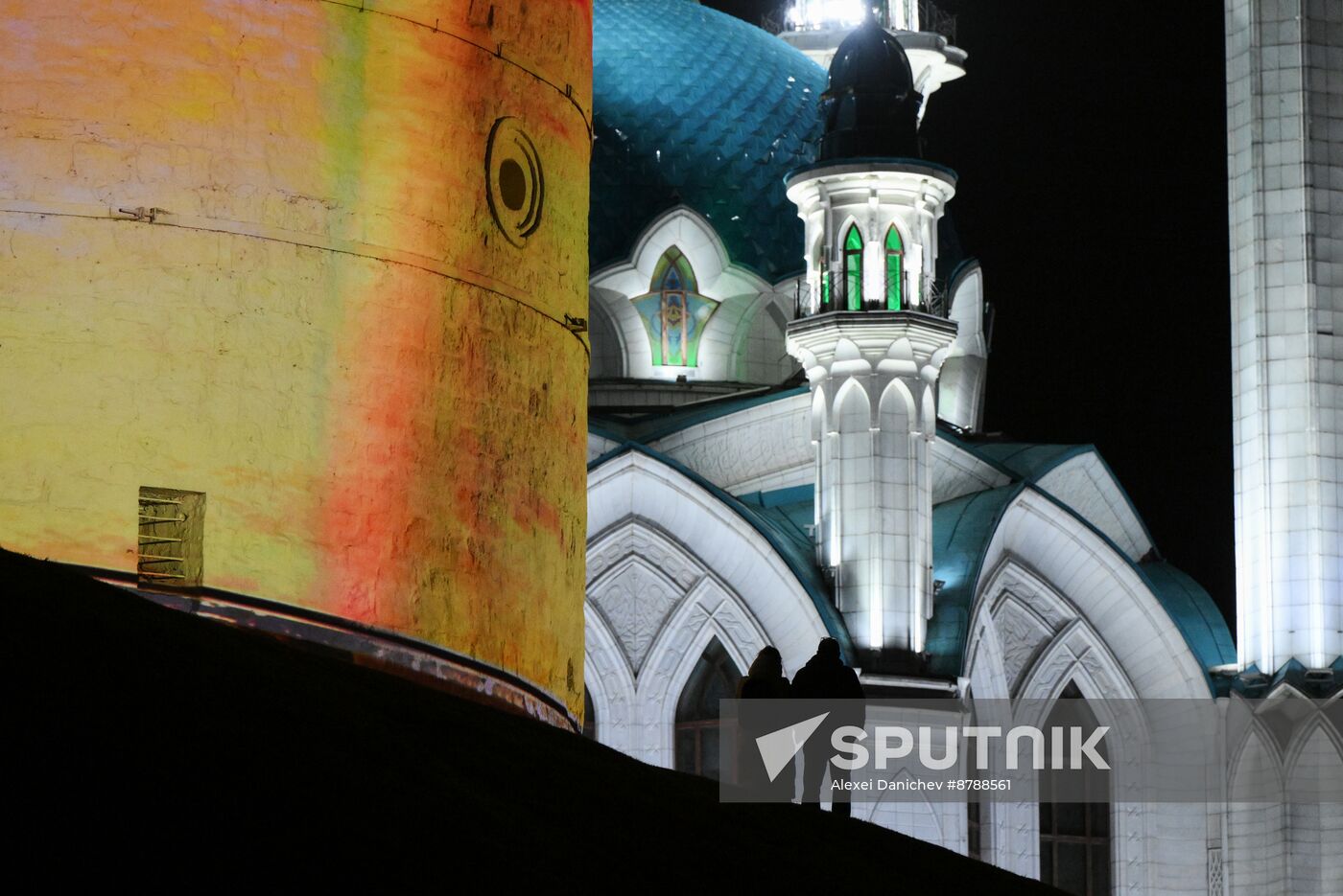 16th BRICS Summit. Kazan Kremlin light mapping show rehearsal