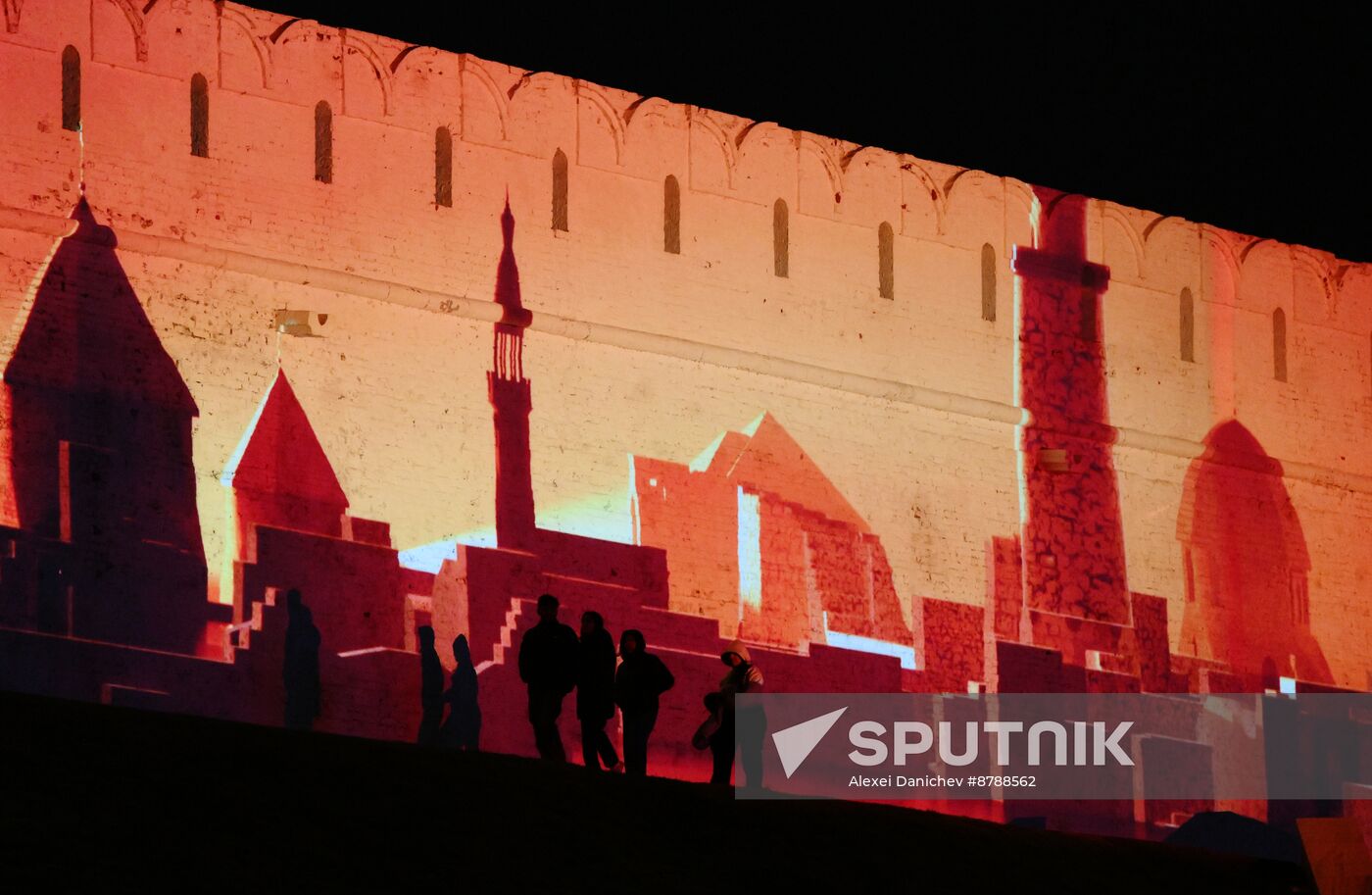 16th BRICS Summit. Kazan Kremlin light mapping show rehearsal