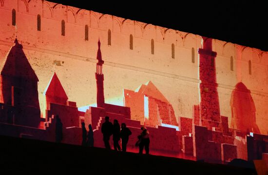 16th BRICS Summit. Kazan Kremlin light mapping show rehearsal