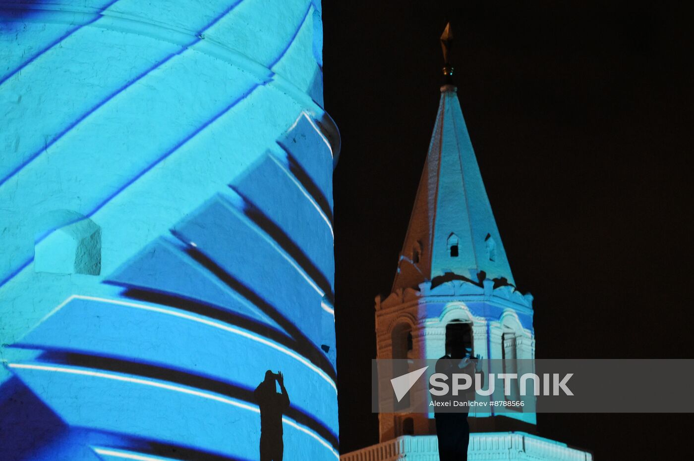 16th BRICS Summit. Kazan Kremlin light mapping show rehearsal