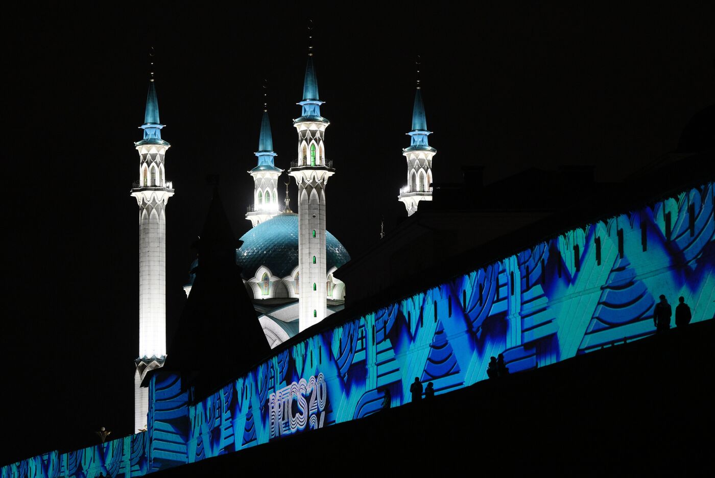 16th BRICS Summit. Kazan Kremlin light mapping show rehearsal