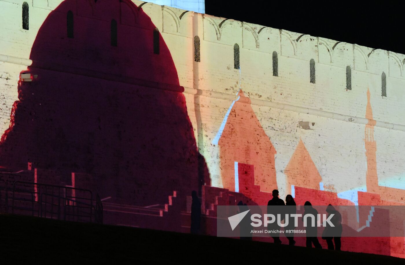 16th BRICS Summit. Kazan Kremlin light mapping show rehearsal