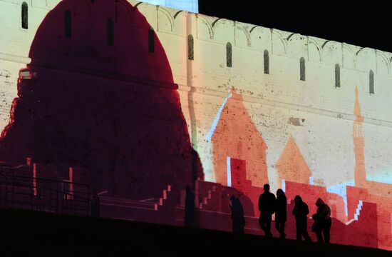 16th BRICS Summit. Kazan Kremlin light mapping show rehearsal