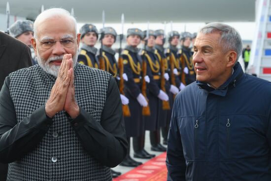 16th BRICS Summit. Indian Prime Minister Narendra Modi arrives in Kazan