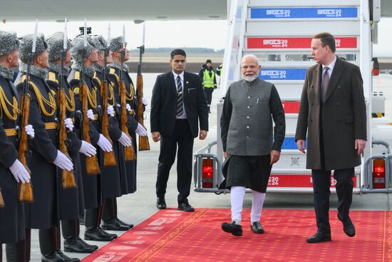 16th BRICS Summit. Arrival of Indian Prime Minister Narendra Modi