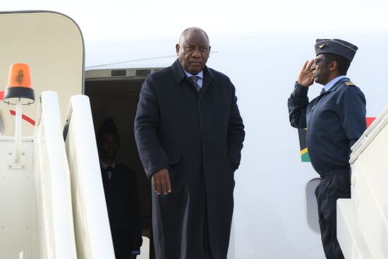 16th BRICS Summit. Arrival of President of Republic of South Africa Matamela Cyril Ramaphosa