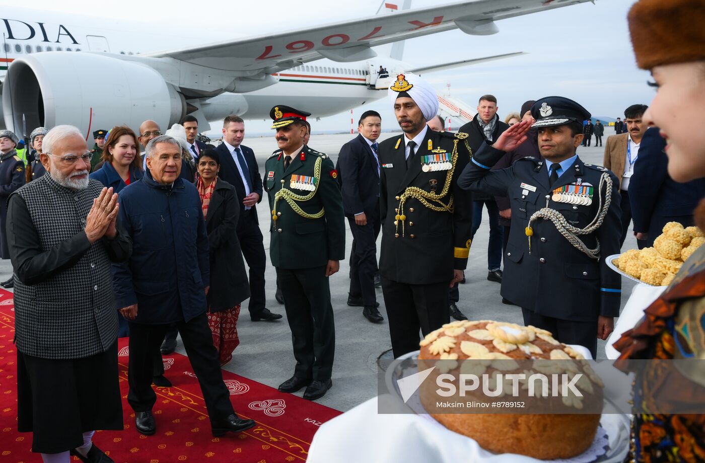 16th BRICS Summit. Indian Prime Minister Narendra Modi arrives in Kazan