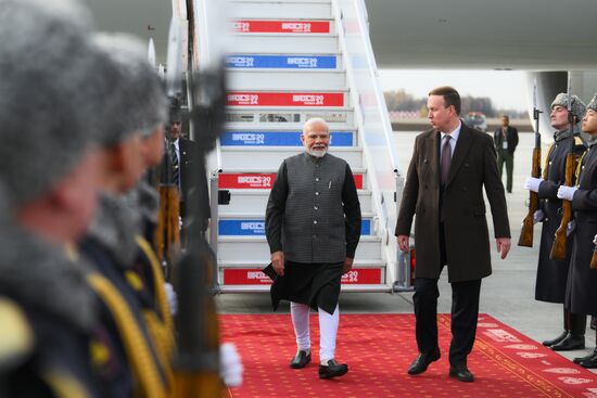 16th BRICS Summit. Indian Prime Minister Narendra Modi arrives in Kazan