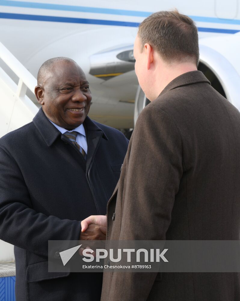 16th BRICS Summit. Arrival of President of Republic of South Africa Matamela Cyril Ramaphosa