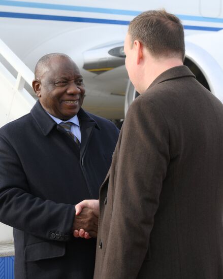 16th BRICS Summit. Arrival of President of Republic of South Africa Matamela Cyril Ramaphosa