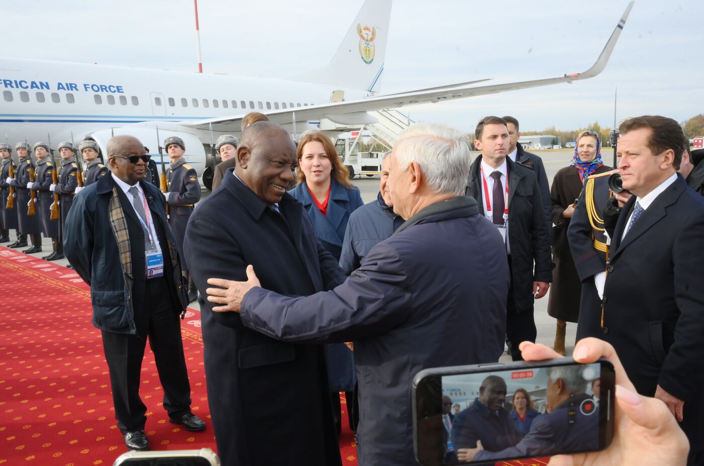 16th BRICS Summit. Arrival of President of Republic of South Africa Matamela Cyril Ramaphosa