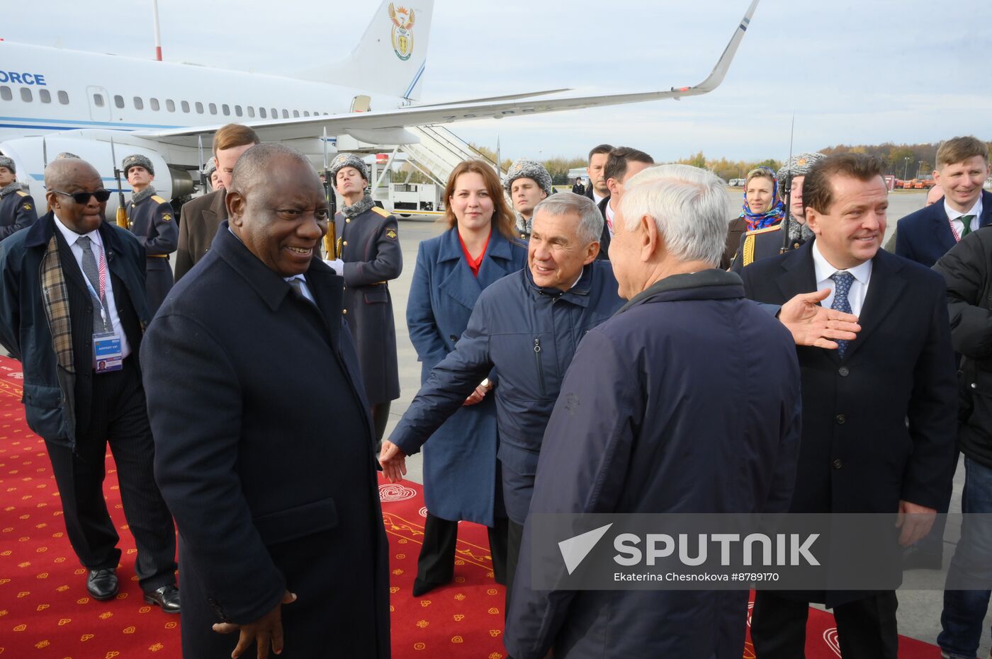16th BRICS Summit. Arrival of President of Republic of South Africa Matamela Cyril Ramaphosa