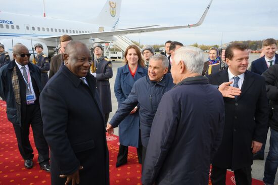 16th BRICS Summit. Arrival of President of Republic of South Africa Matamela Cyril Ramaphosa