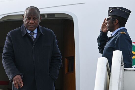 16th BRICS Summit. Arrival of President of Republic of South Africa Matamela Cyril Ramaphosa