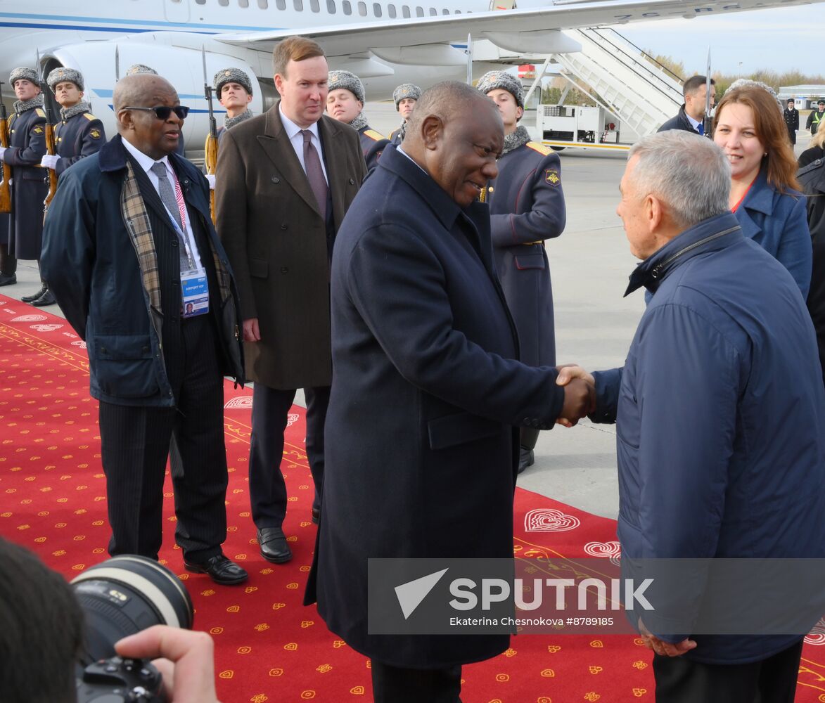 16th BRICS Summit. Arrival of President of Republic of South Africa Matamela Cyril Ramaphosa