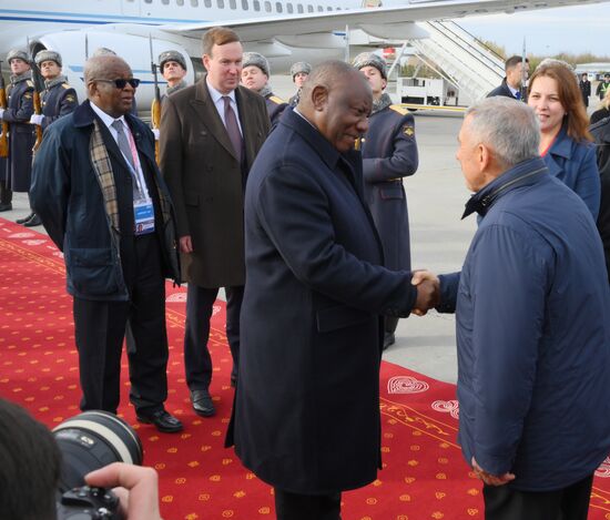 16th BRICS Summit. Arrival of President of Republic of South Africa Matamela Cyril Ramaphosa