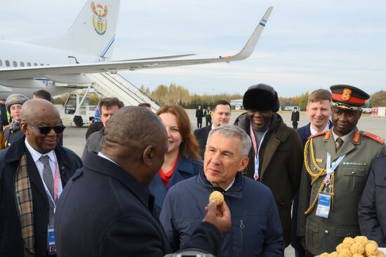 16th BRICS Summit. Arrival of President of Republic of South Africa Matamela Cyril Ramaphosa