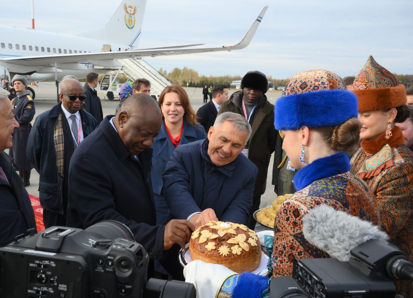 16th BRICS Summit. Arrival of President of Republic of South Africa Matamela Cyril Ramaphosa