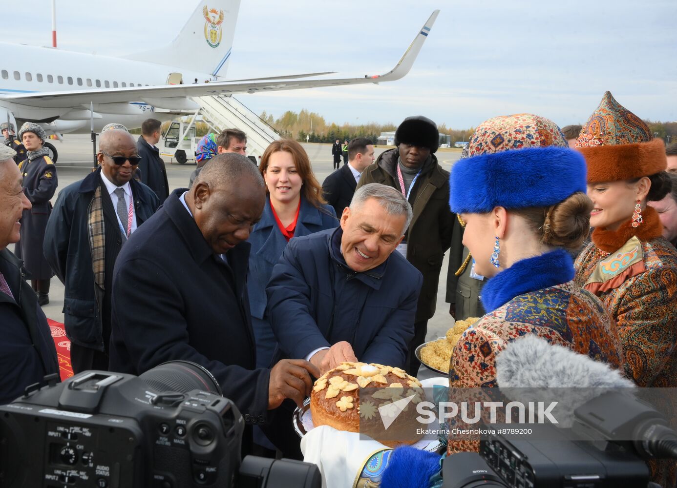 16th BRICS Summit. Arrival of President of Republic of South Africa Matamela Cyril Ramaphosa