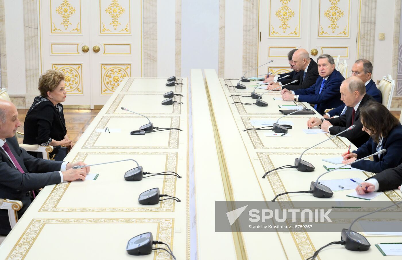 16th BRICS Summit. Russian President Vladimir Putin meets with BRICS New Development Bank President Dilma Rousseff