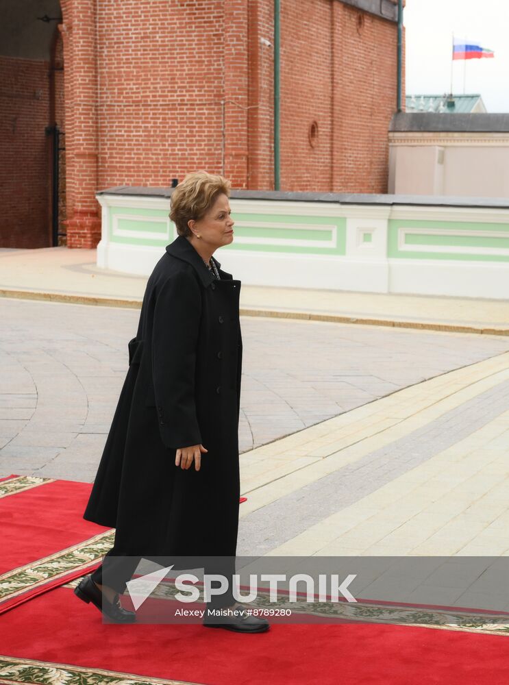 16th BRICS Summit. Russian President Vladimir Putin meets with BRICS New Development Bank President Dilma Rousseff