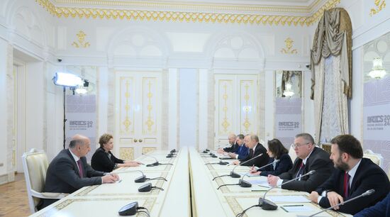 16th BRICS Summit. Russian President Vladimir Putin meets with BRICS New Development Bank President Dilma Rousseff