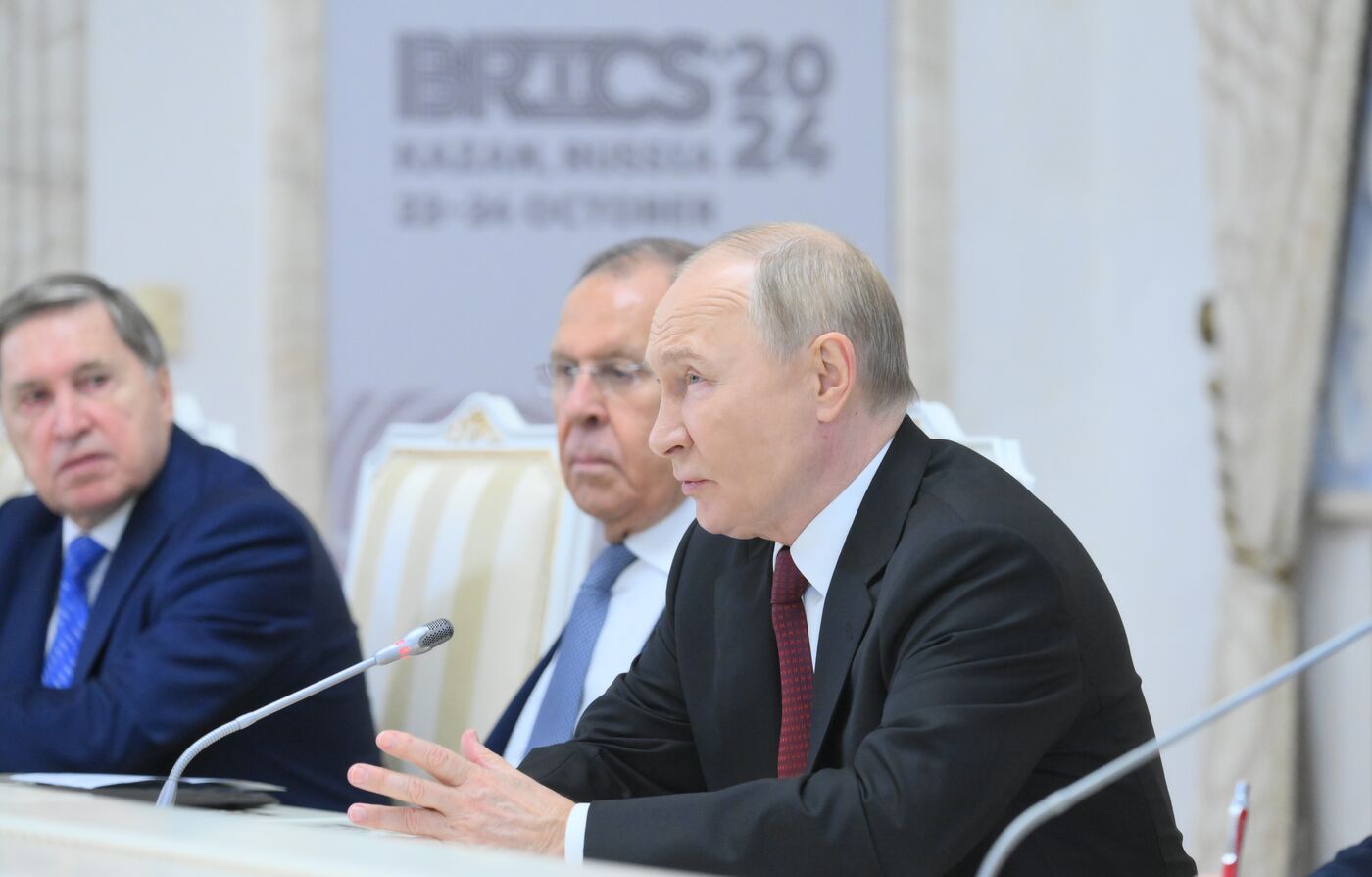 16th BRICS Summit. Russian President Vladimir Putin meets with BRICS New Development Bank President Dilma Rousseff