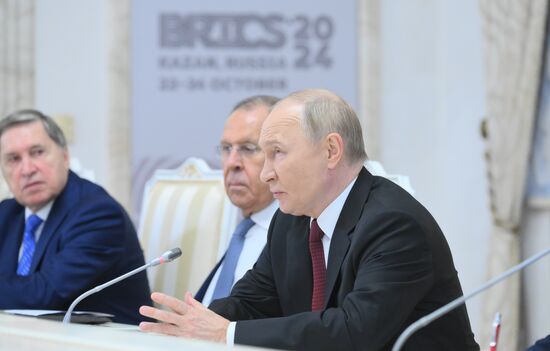 16th BRICS Summit. Russian President Vladimir Putin meets with BRICS New Development Bank President Dilma Rousseff