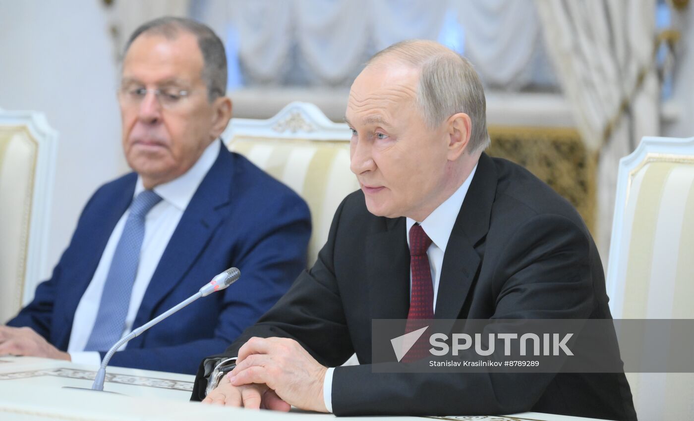 16th BRICS Summit. Russian President Vladimir Putin meets with BRICS New Development Bank President Dilma Rousseff