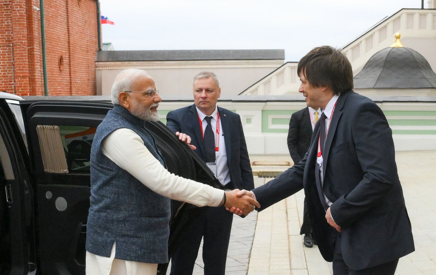 16th BRICS Summit. Russian President Vladimir Putin meets with Indian Prime Minister Narendra Modi