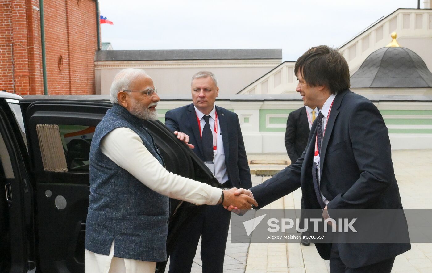 16th BRICS Summit. Russian President Vladimir Putin meets with Indian Prime Minister Narendra Modi